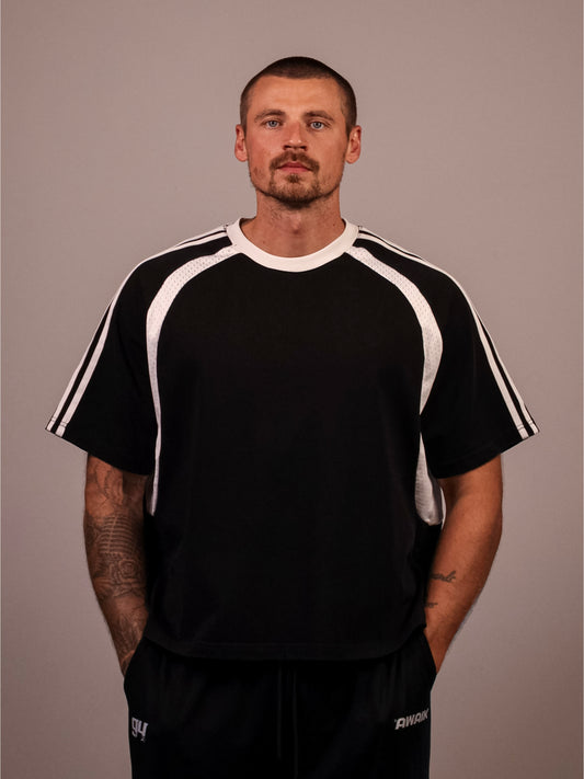 BLACK VERTEX 'PUMP COVER' MESH TEE