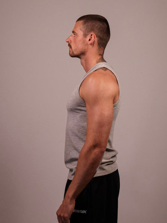 LIGHT GREY HEAVYWEIGHT RIBBED TANK