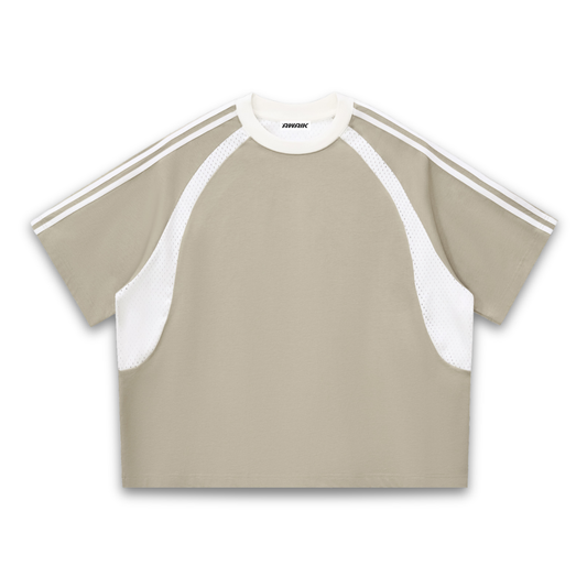 VERTEX CONTRAST STRIPED MESH TEE