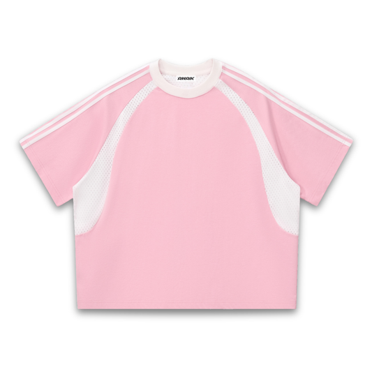 VERTEX CONTRAST STRIPED MESH TEE