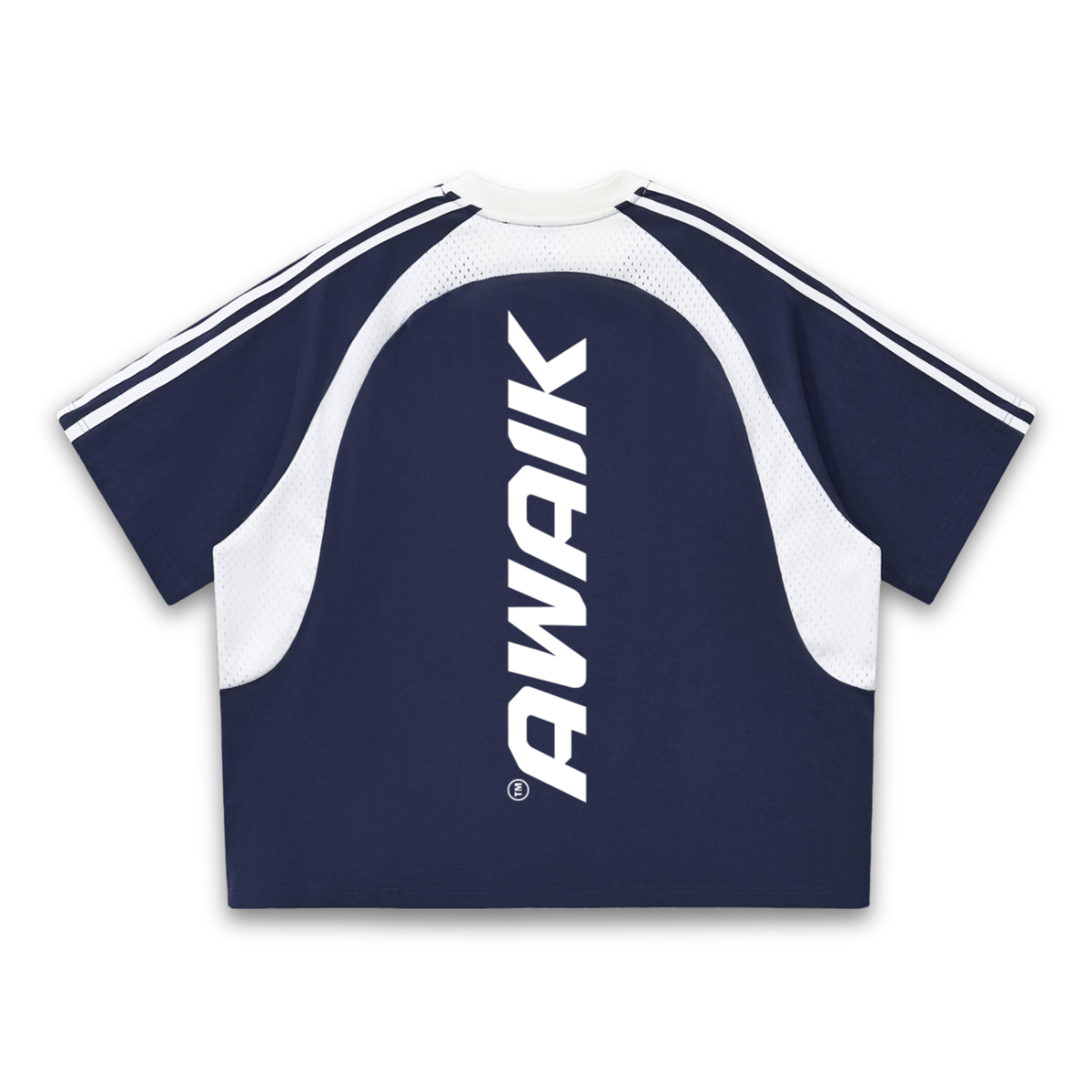 NAVY VERTEX 'PUMP COVER' MESH TEE