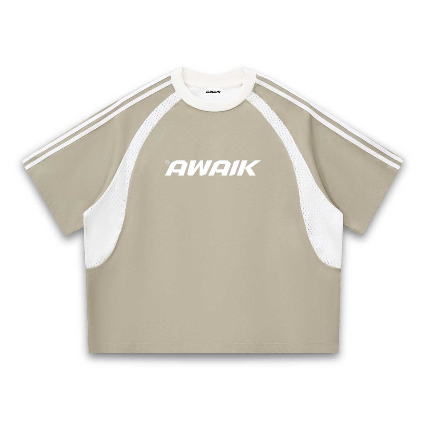VERTEX CONTRAST STRIPED MESH TEE