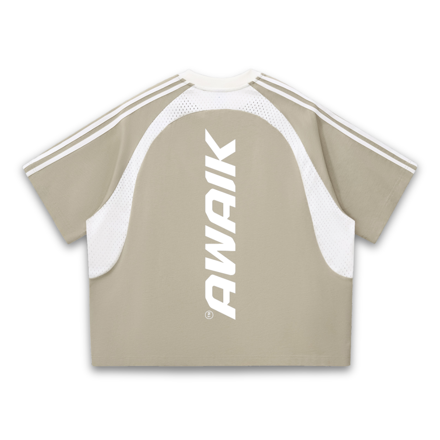 VERTEX CONTRAST STRIPED MESH TEE