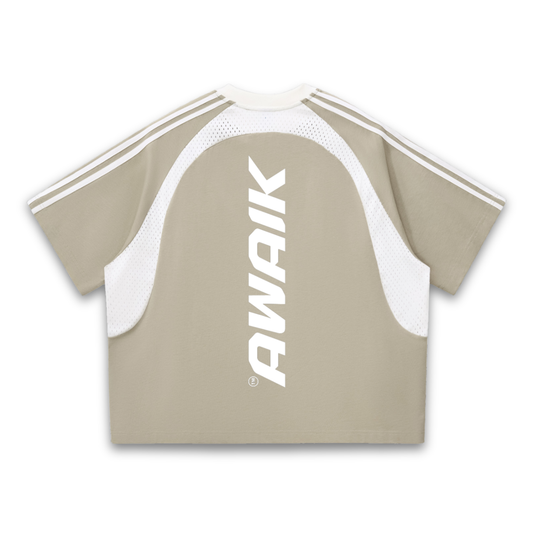 VERTEX CONTRAST STRIPED MESH TEE