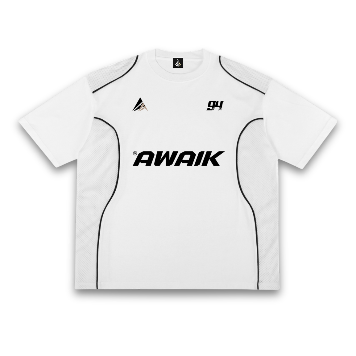 VERTEX PIPED PANEL MESH TEE