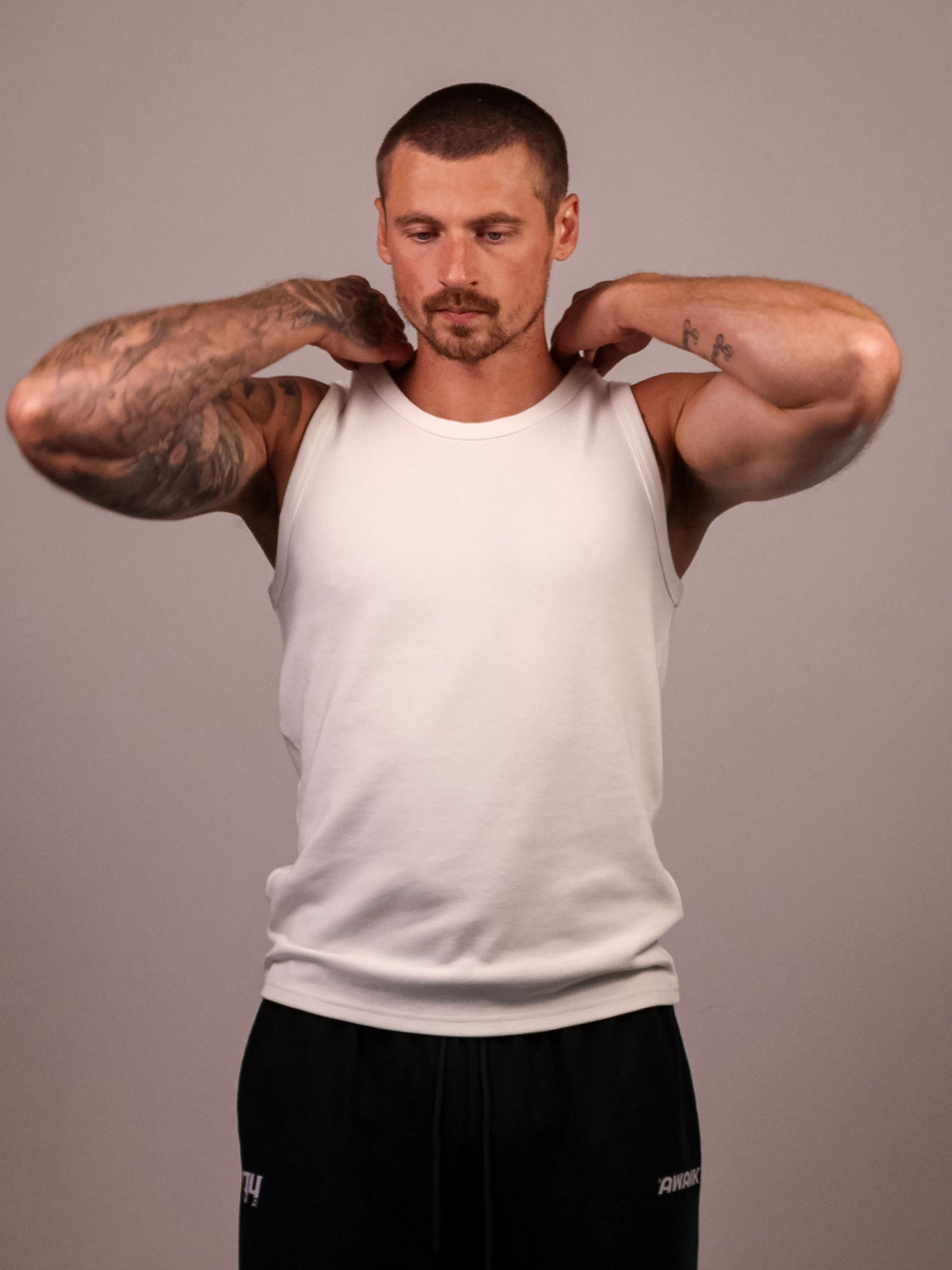 WHITE HEAVYWEIGHT RIBBED TANK