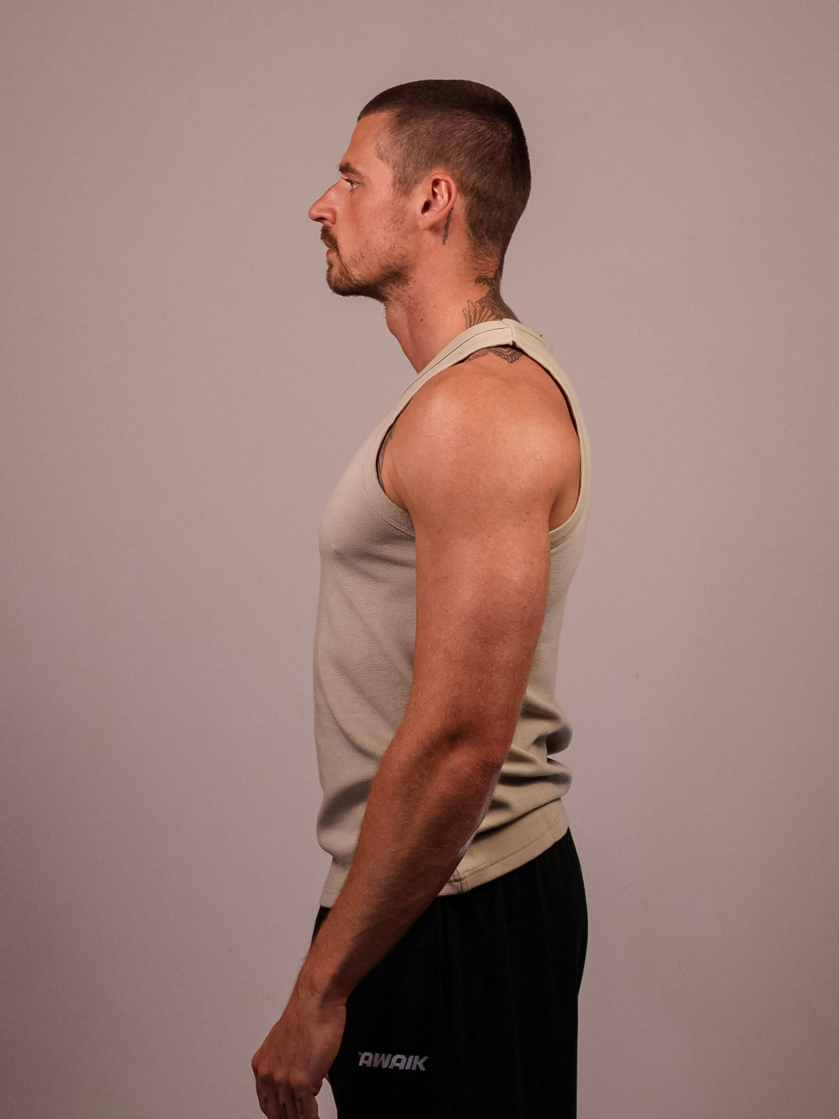 KHAKI HEAVYWEIGHT RIBBED TANK