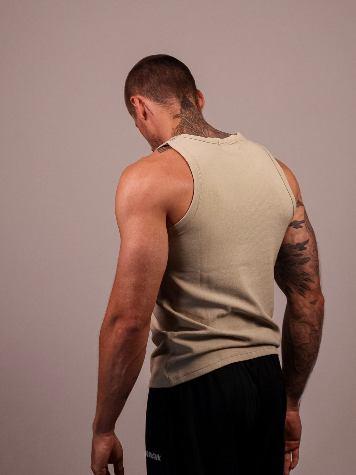 KHAKI HEAVYWEIGHT RIBBED TANK