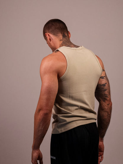 KHAKI HEAVYWEIGHT RIBBED TANK