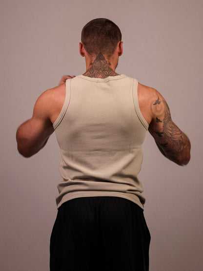 KHAKI HEAVYWEIGHT RIBBED TANK
