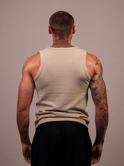 KHAKI HEAVYWEIGHT RIBBED TANK