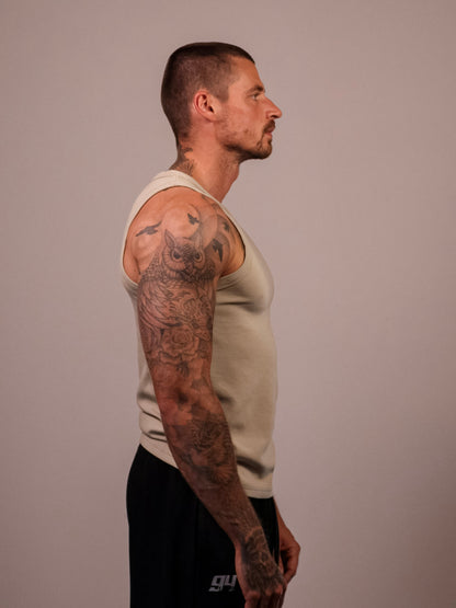 KHAKI HEAVYWEIGHT RIBBED TANK