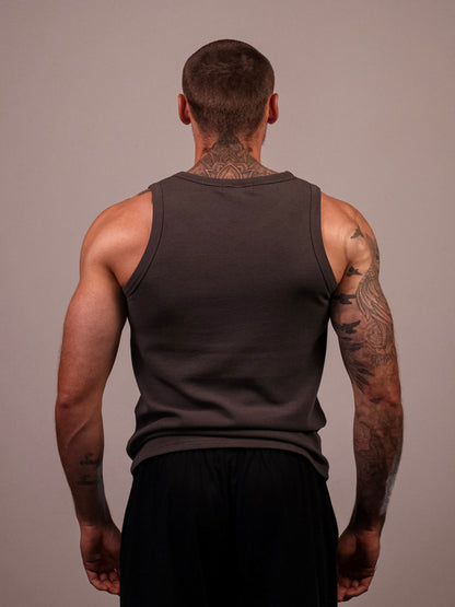 DARK GREY HEAVYWEIGHT RIBBED TANK