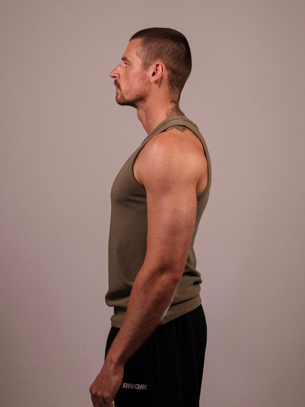 GREEN HEAVYWEIGHT RIBBED TANK