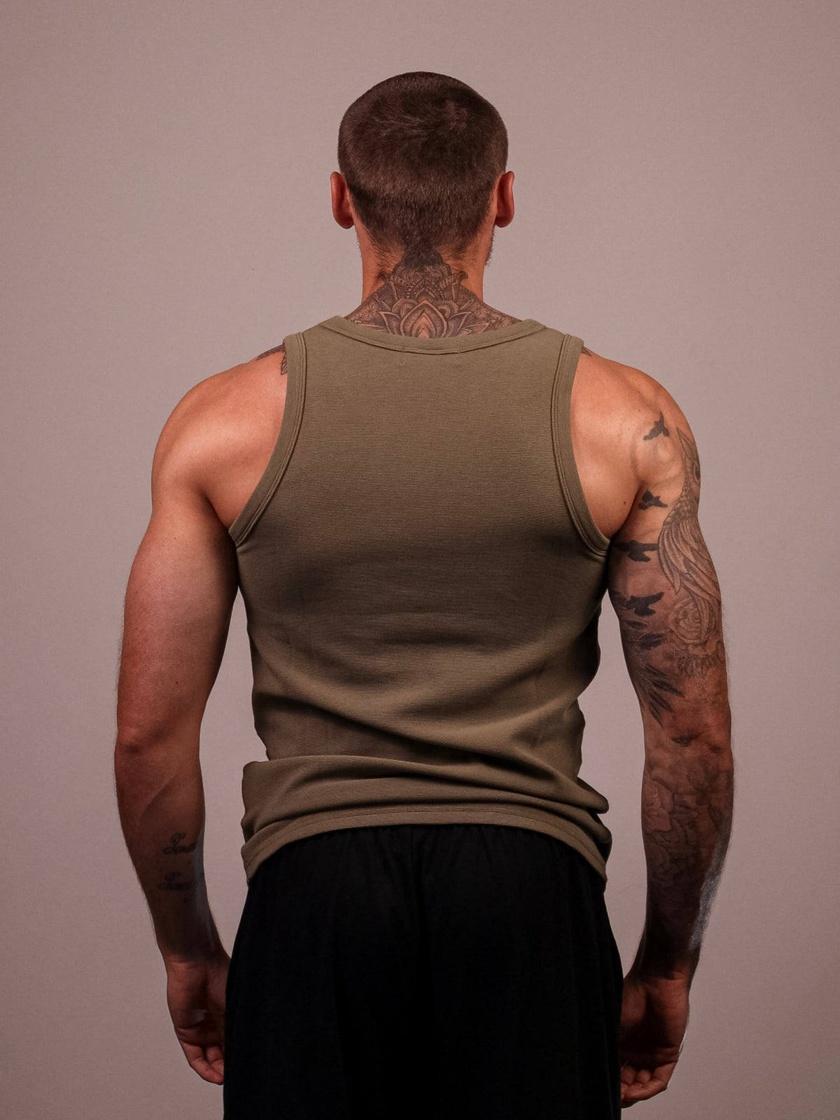 GREEN HEAVYWEIGHT RIBBED TANK