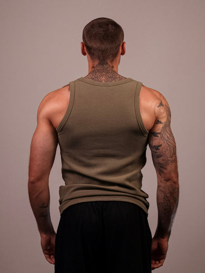 GREEN HEAVYWEIGHT RIBBED TANK