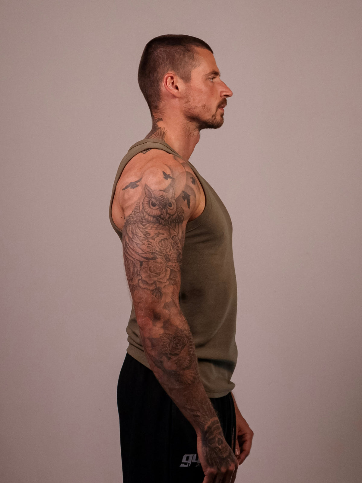 GREEN HEAVYWEIGHT RIBBED TANK