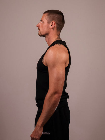 BLACK HEAVYWEIGHT RIBBED TANK