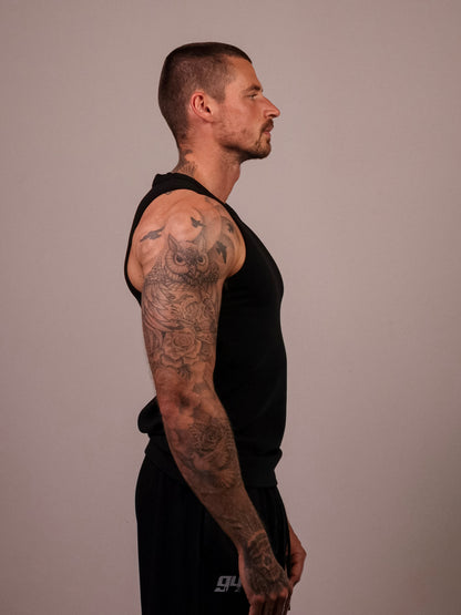 BLACK HEAVYWEIGHT RIBBED TANK