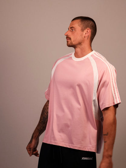 PINK VERTEX 'PUMP COVER' MESH TEE