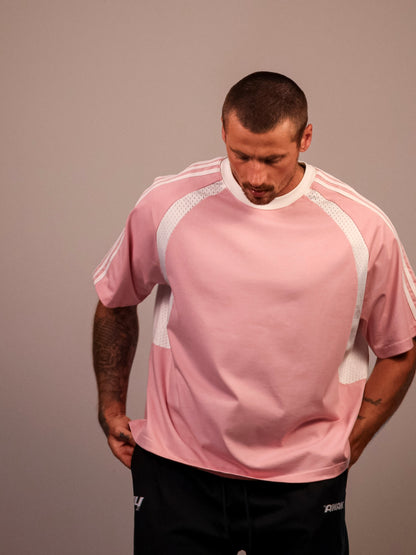 PINK VERTEX 'PUMP COVER' MESH TEE