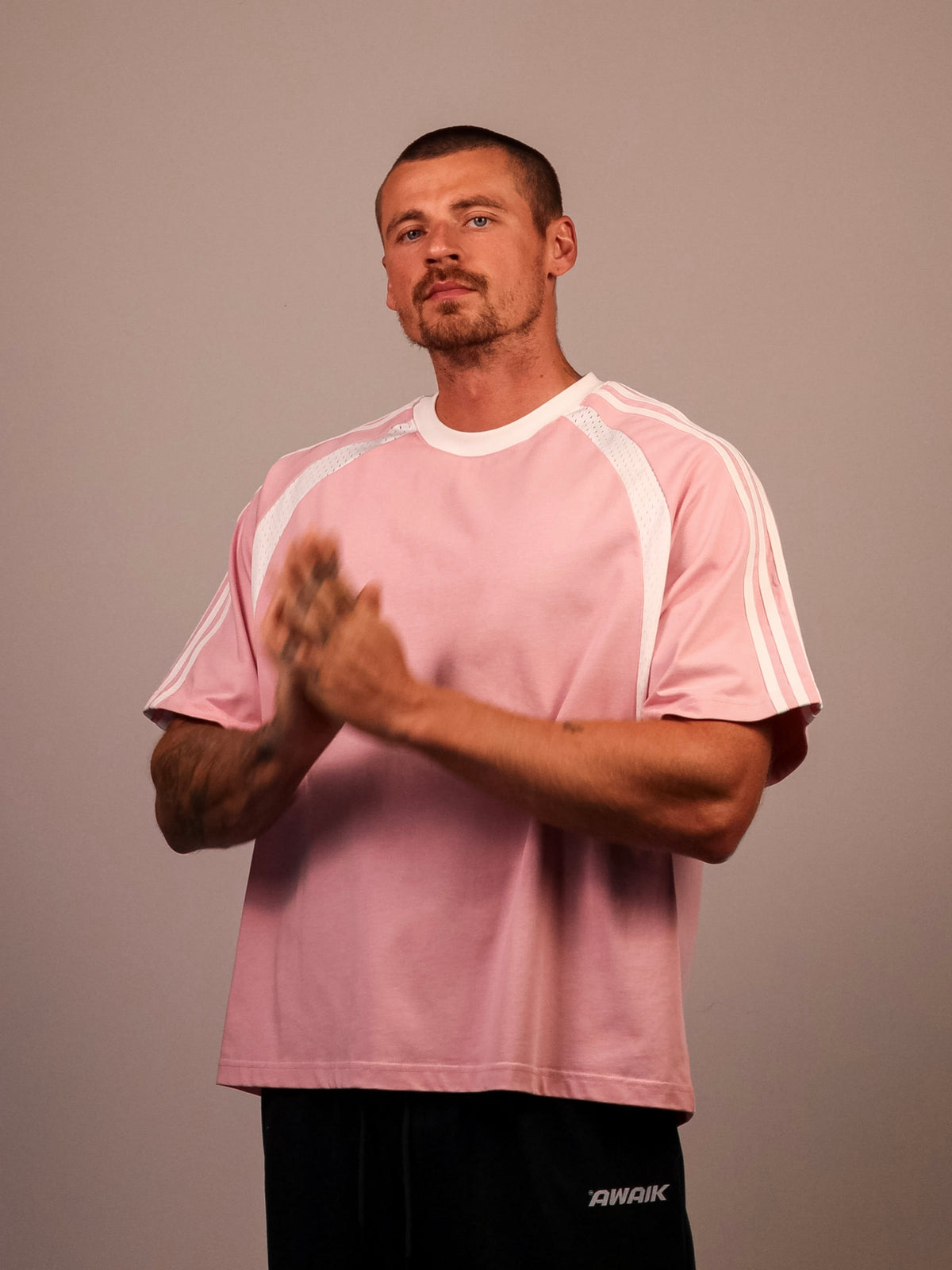 PINK VERTEX 'PUMP COVER' MESH TEE