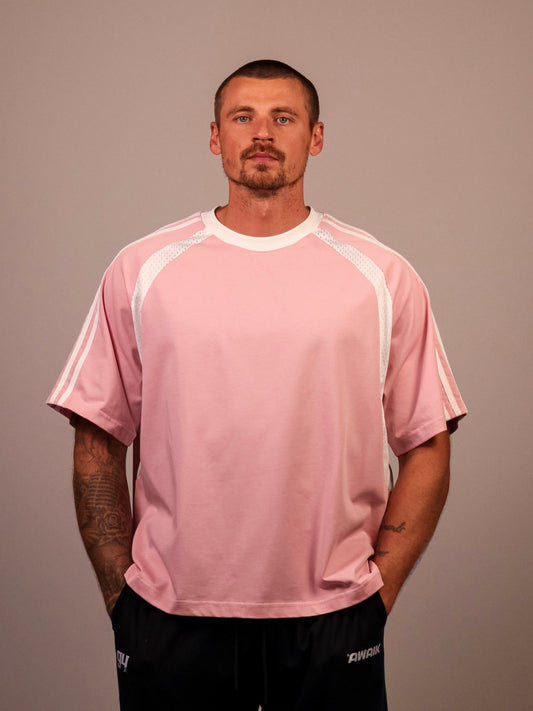 PINK VERTEX 'PUMP COVER' MESH TEE