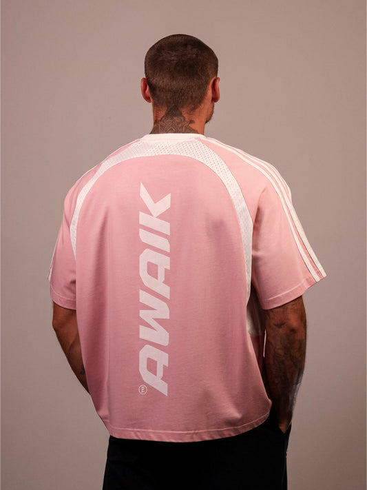 PINK VERTEX 'PUMP COVER' MESH TEE