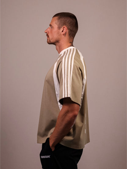 KHAKI VERTEX 'PUMP COVER' MESH TEE