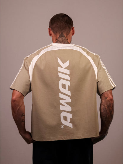 KHAKI VERTEX 'PUMP COVER' MESH TEE