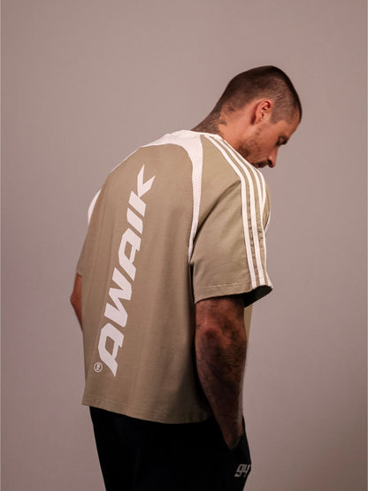 KHAKI VERTEX 'PUMP COVER' MESH TEE