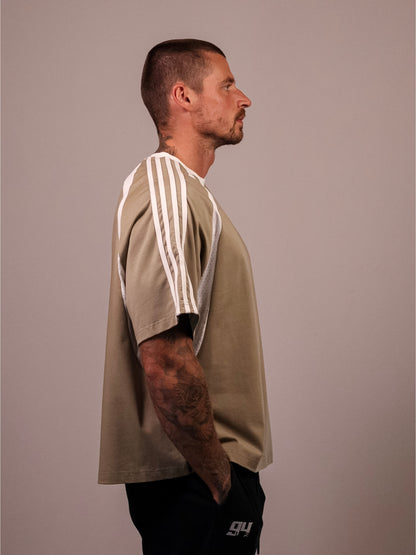 KHAKI VERTEX 'PUMP COVER' MESH TEE