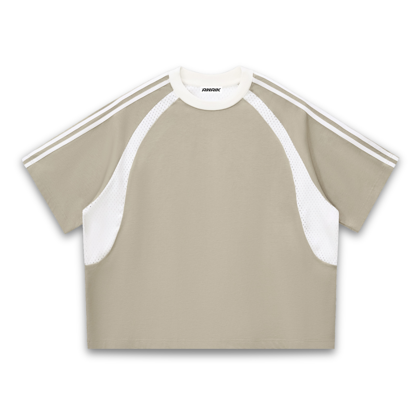 VERTEX CONTRAST STRIPED MESH TEE