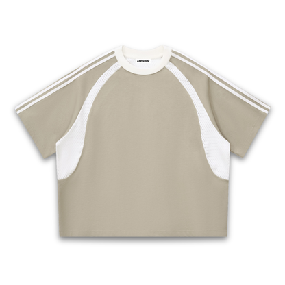 VERTEX CONTRAST STRIPED MESH TEE