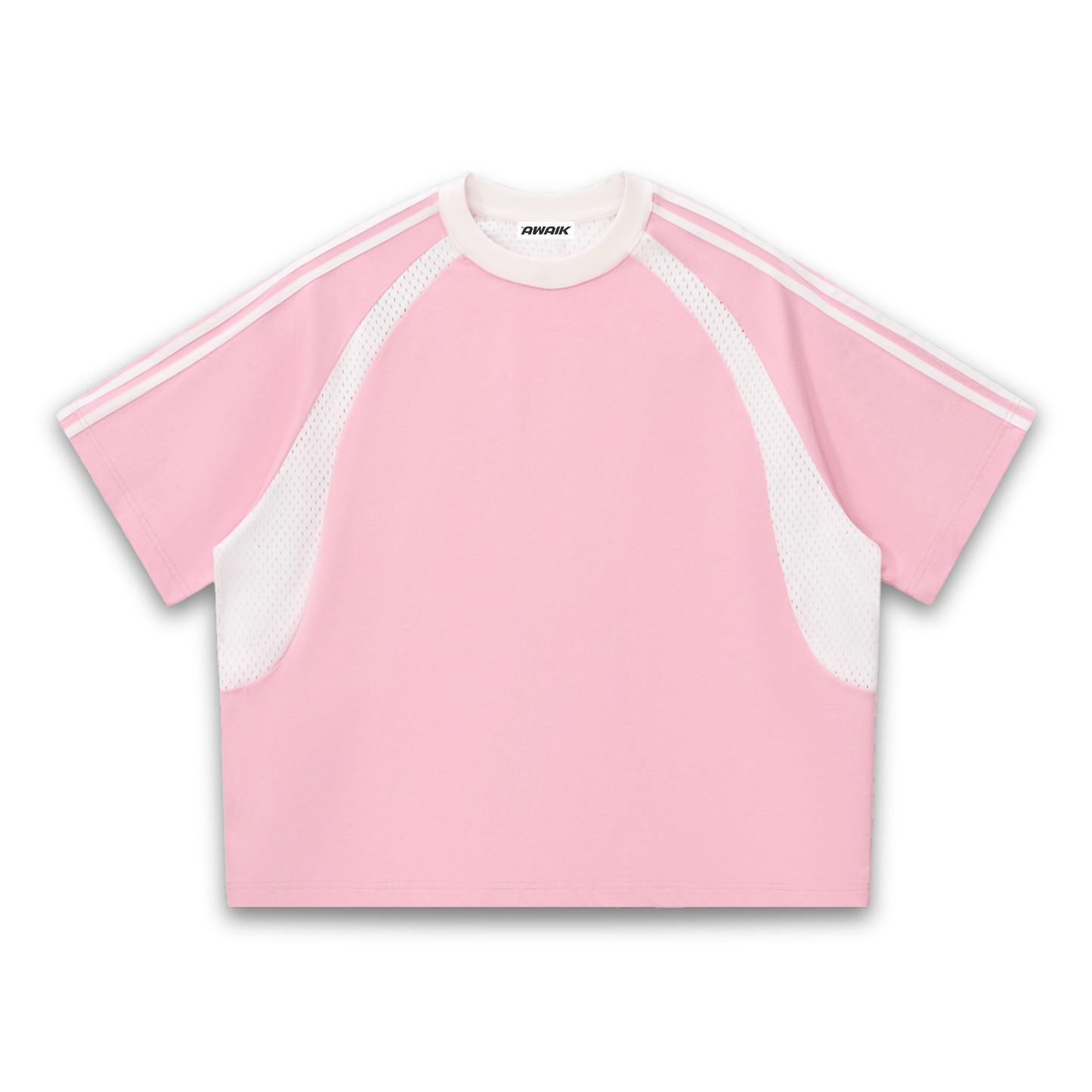 VERTEX CONTRAST STRIPED MESH TEE