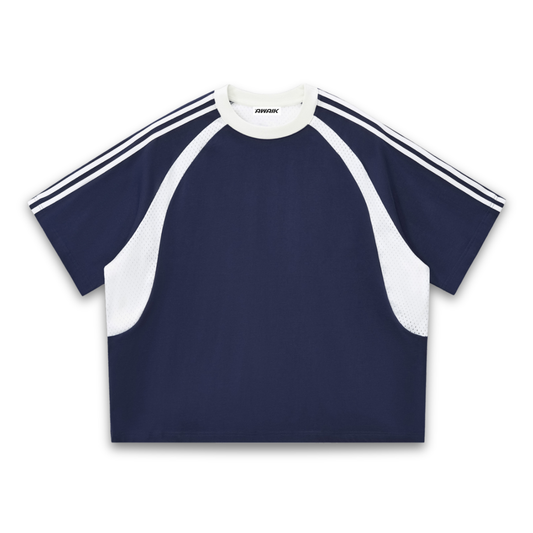 VERTEX CONTRAST STRIPED MESH TEE