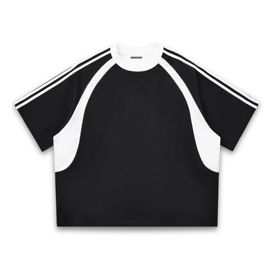 VERTEX CONTRAST STRIPED MESH TEE