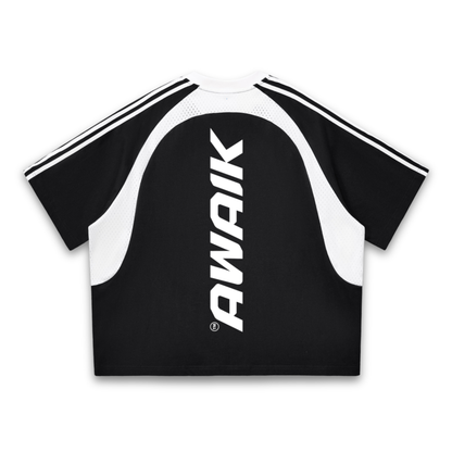 VERTEX CONTRAST STRIPED MESH TEE