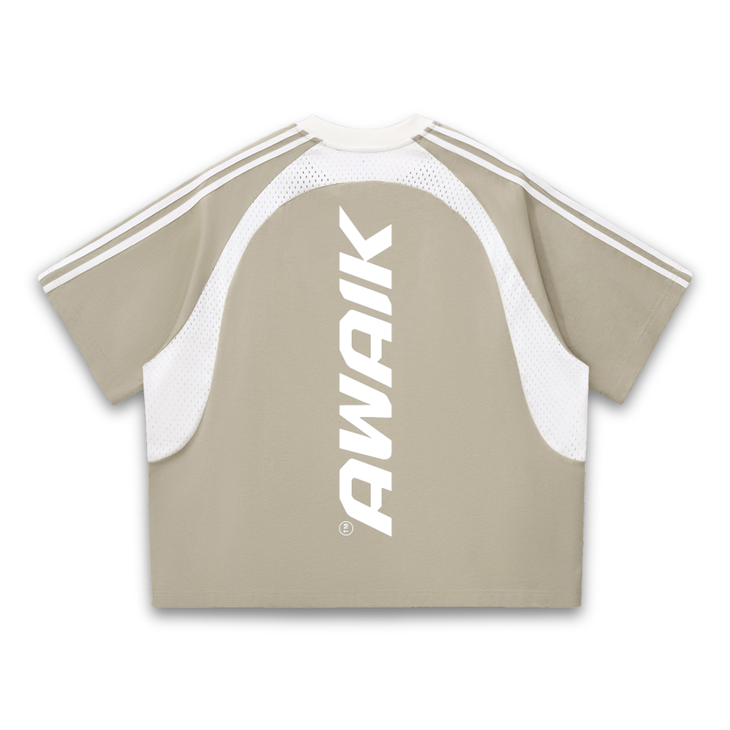 VERTEX CONTRAST STRIPED MESH TEE