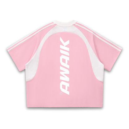 VERTEX CONTRAST STRIPED MESH TEE