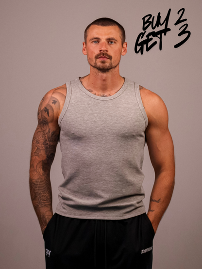 LIGHT GREY HEAVYWEIGHT RIBBED TANK