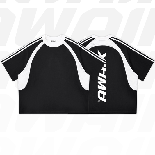 VERTEX CONTRAST STRIPED MESH TEE