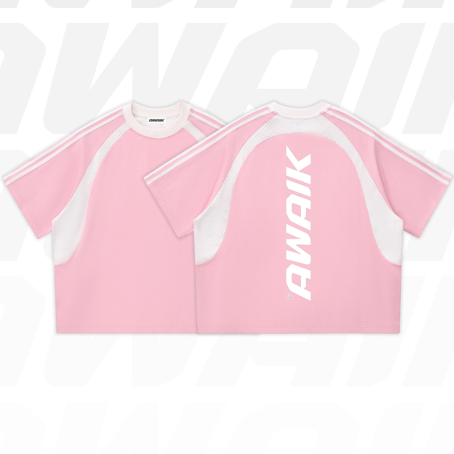 VERTEX CONTRAST STRIPED MESH TEE