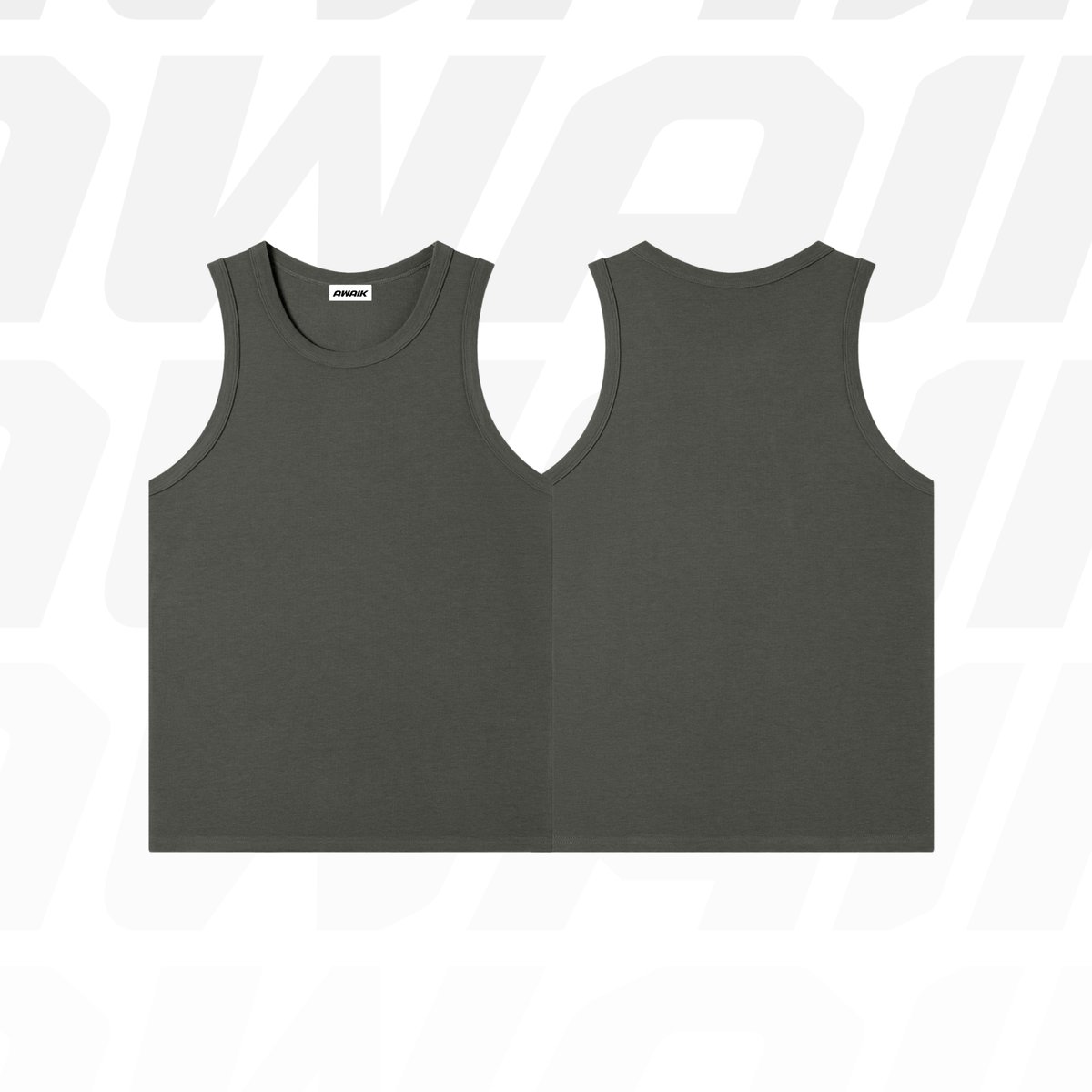 DARK GREY HEAVYWEIGHT RIBBED TANK
