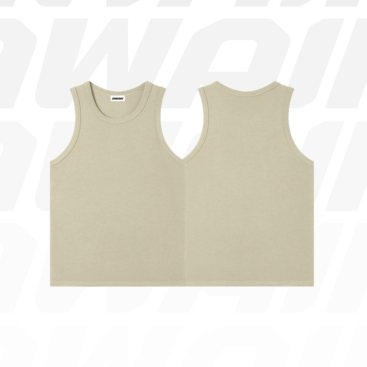 KHAKI HEAVYWEIGHT RIBBED TANK