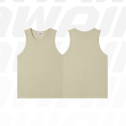 KHAKI HEAVYWEIGHT RIBBED TANK