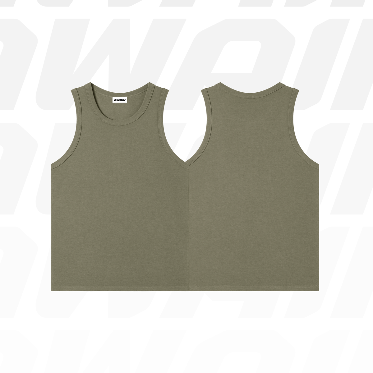 GREEN HEAVYWEIGHT RIBBED TANK