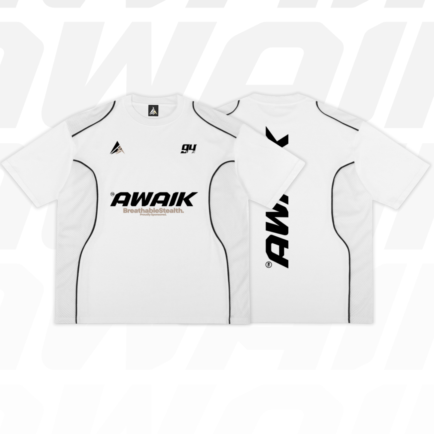 VERTEX PIPED PANEL MESH TEE