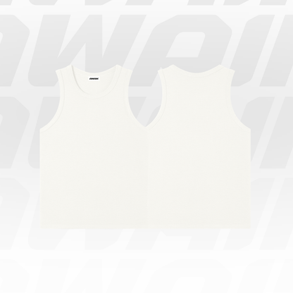 WHITE HEAVYWEIGHT RIBBED TANK