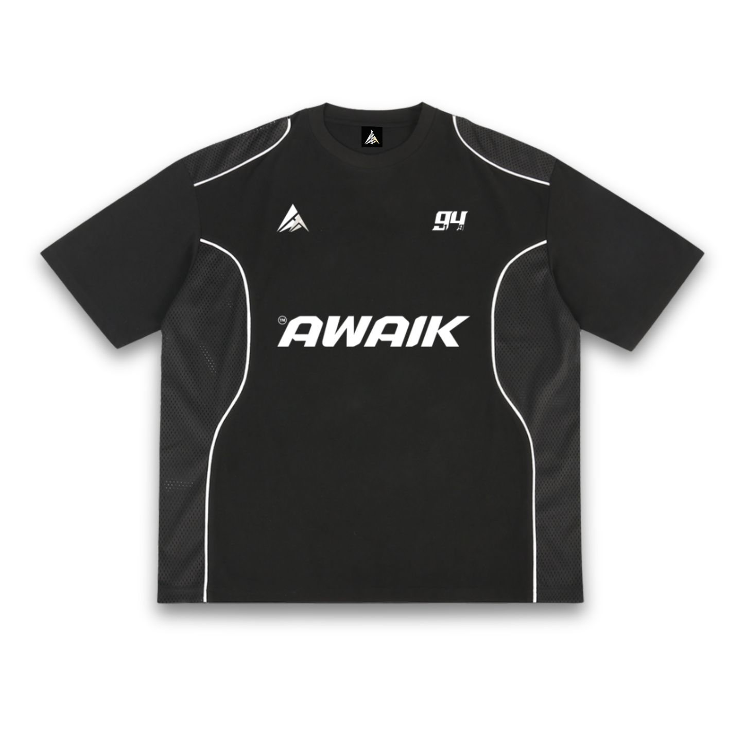 VERTEX PIPED PANEL MESH TEE